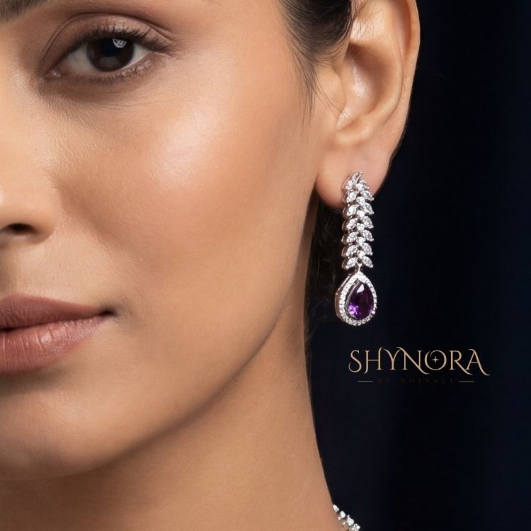 Amethyst Twin-Drop Elegance Necklace Set