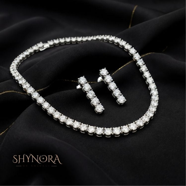 Classic Diamond Line Necklace Set