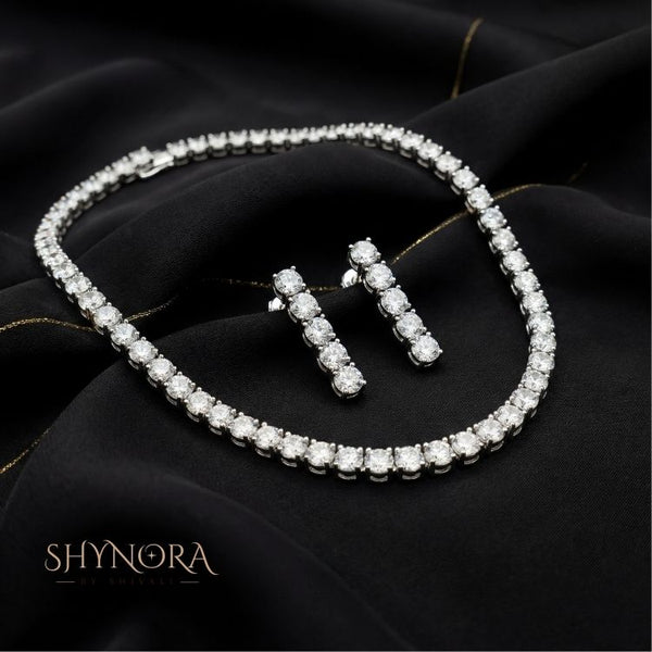 Classic Diamond Line Necklace Set