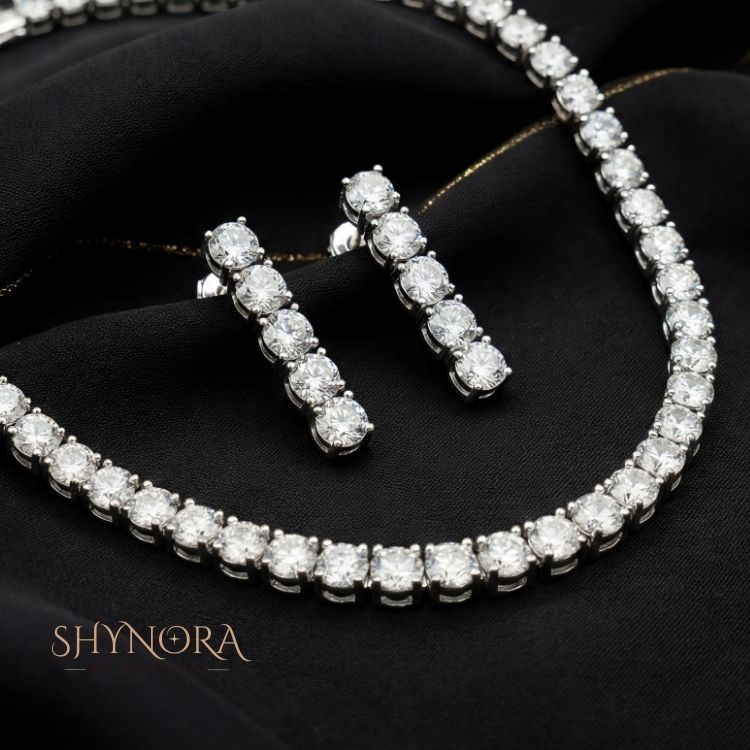 Classic Diamond Line Necklace Set