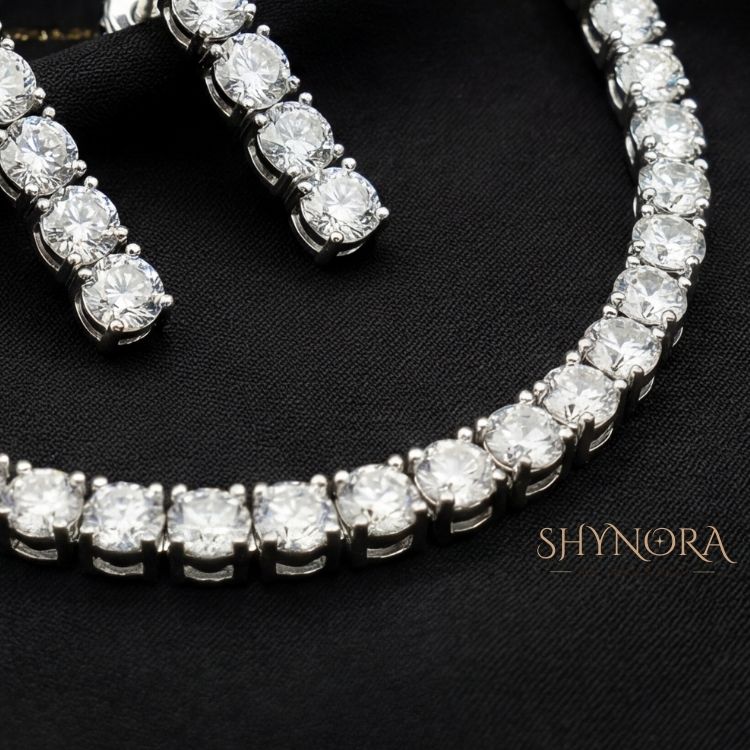 Classic Diamond Line Necklace Set