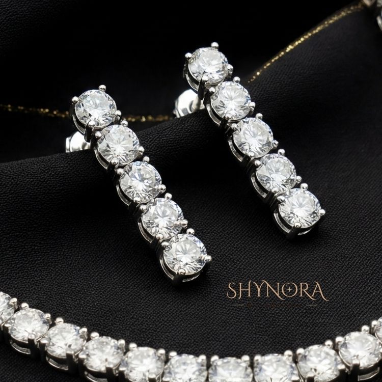 Classic Diamond Line Necklace Set