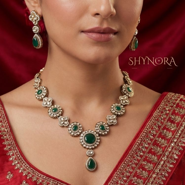 Emerald Heritage Kundan Necklace Set