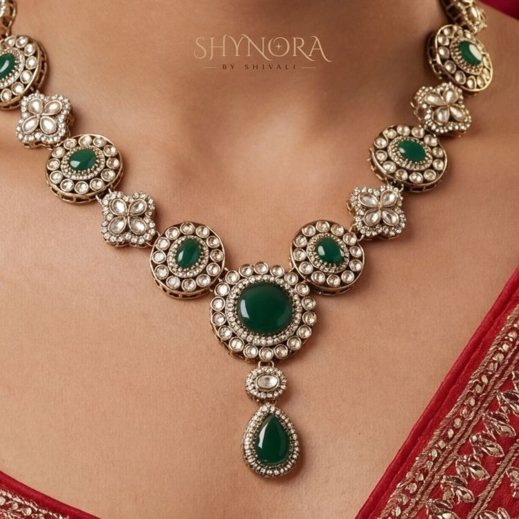 Emerald Heritage Kundan Necklace Set