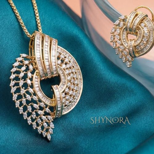 Celestial Swirl CZ Pendant Set