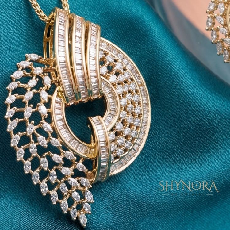 Celestial Swirl CZ Pendant Set