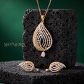 Swirl Feather Leaf Pendant Set – Shynora By Shivali