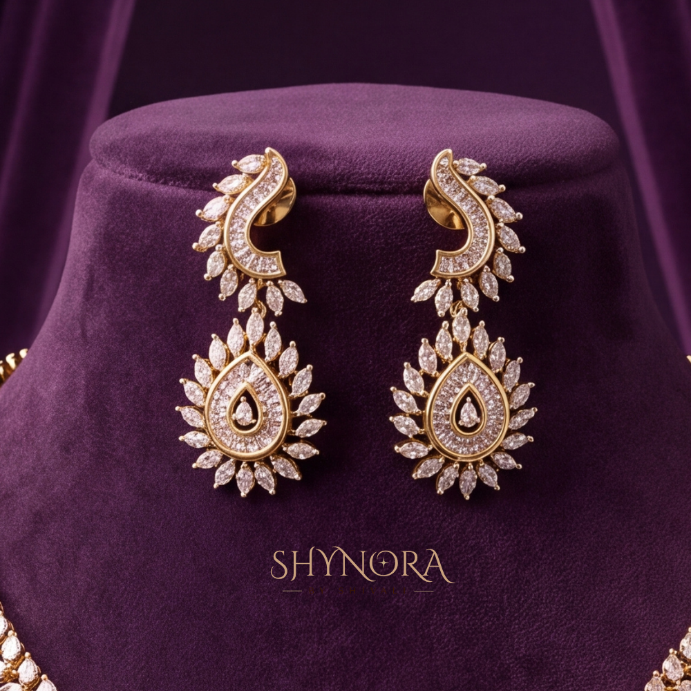 Diamond Drop Paisley Necklace Set – Shynora By Shivali