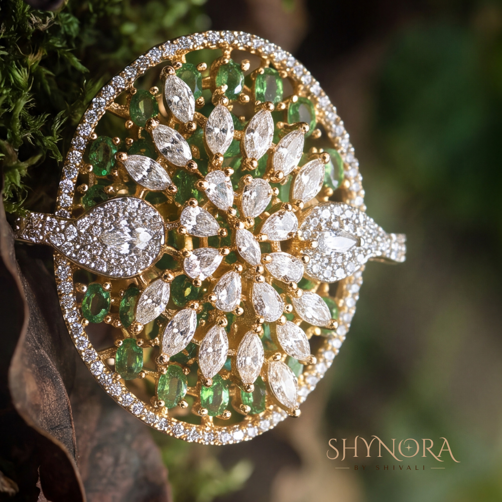 Multicolor Gemstone Starburst Adjustable Cocktail Ring – Shynora By Shivali