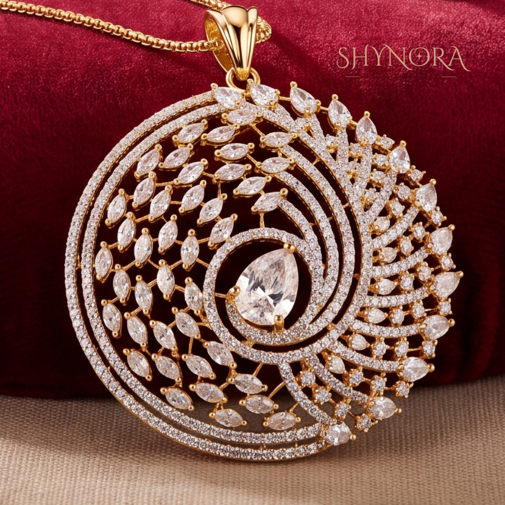 Swirl Drop AD Pendant Set – Shynora By Shivali