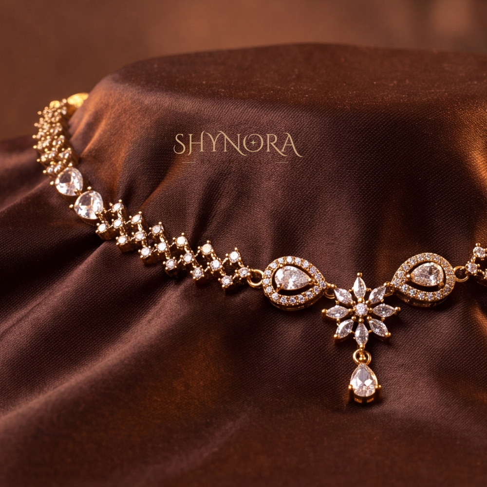 Dainty Pear Drop Necklace Set – Shynora By Shivali
