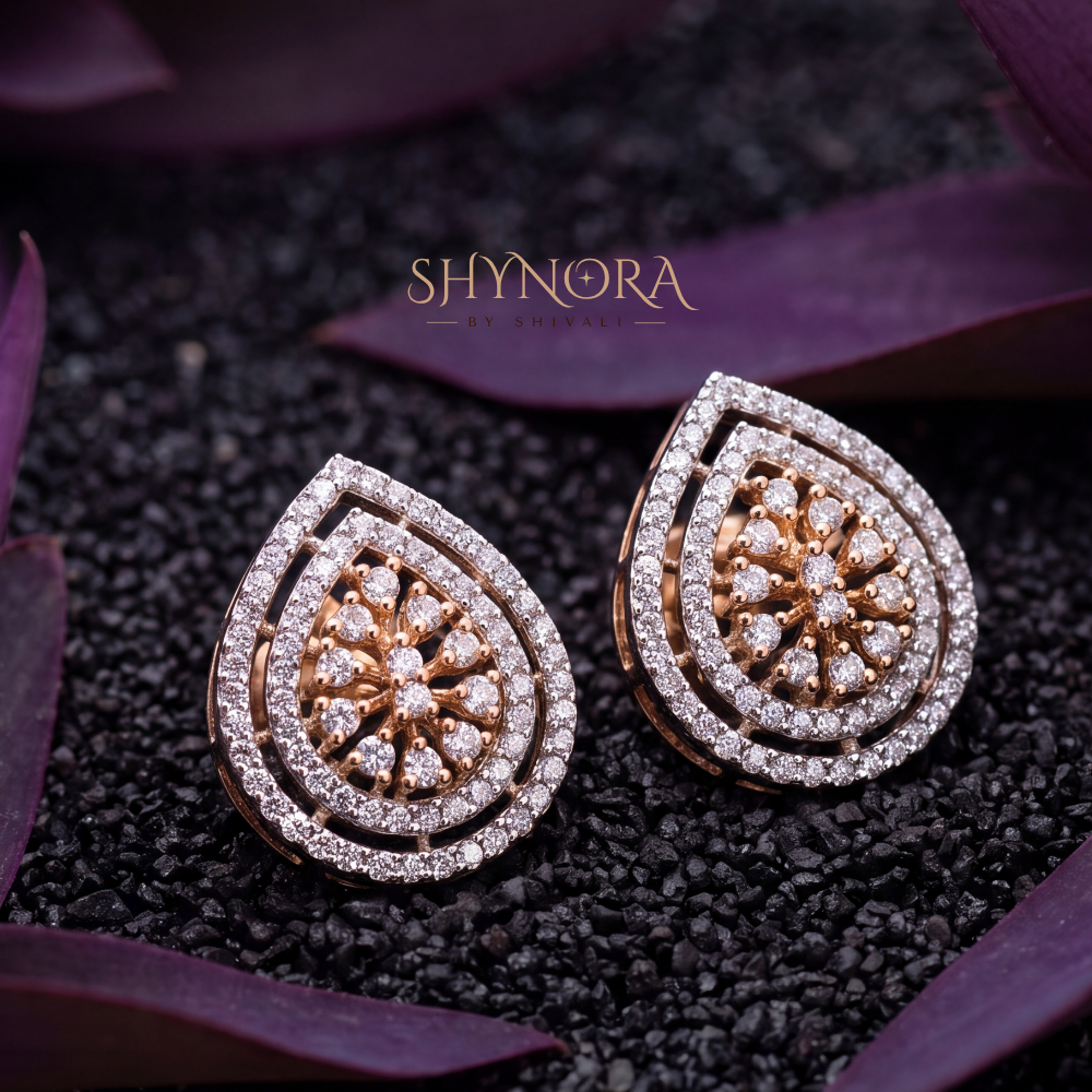 Teardrop Halo Stud Earrings – Shynora By Shivali