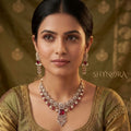 Zarmina Ruby Pearl Kundan Necklace Set