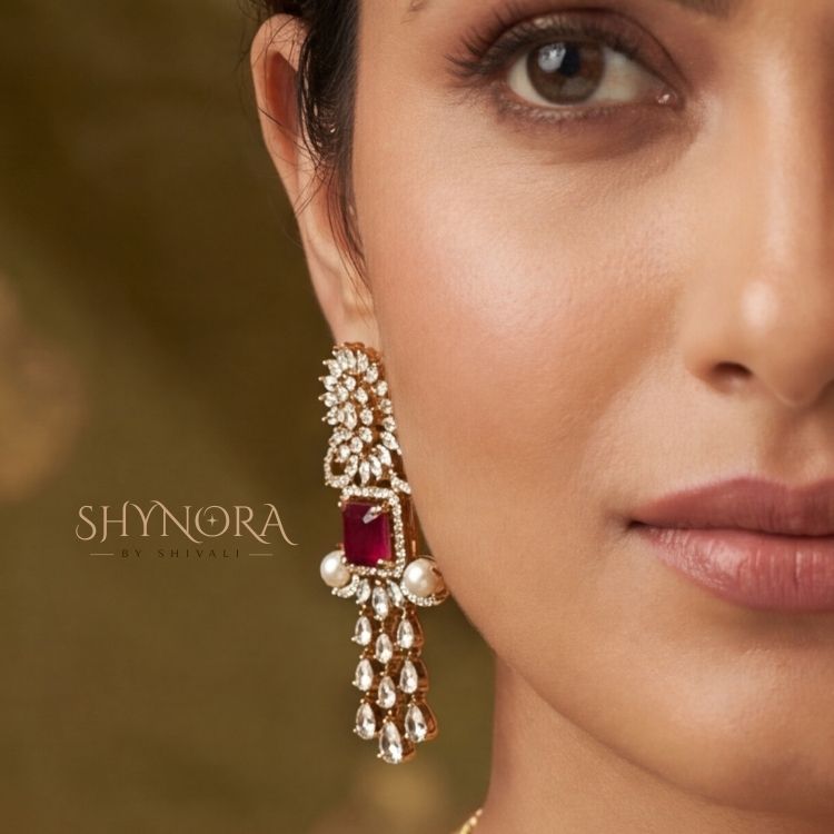 Zarmina Ruby Pearl Kundan Necklace Set