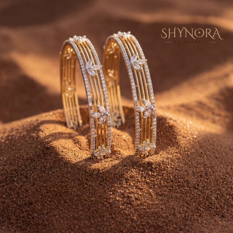 Celestia Bloom Crystal Bracelets (Pair)