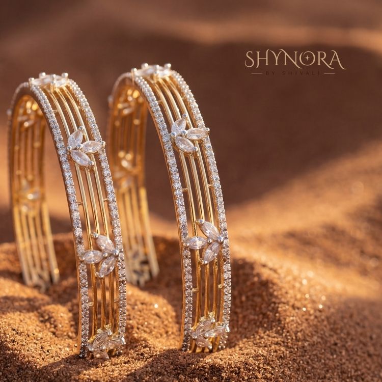 Celestia Bloom Crystal Bracelets (Pair)