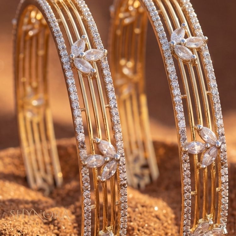 Celestia Bloom Crystal Bracelets (Pair)