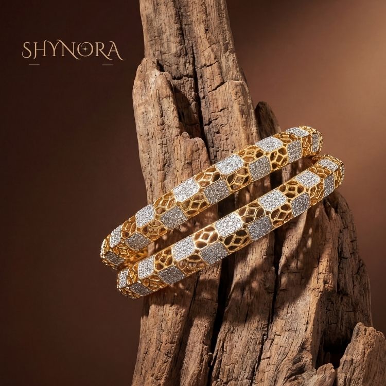 Regal Hive Crystal Bangles (Pair)