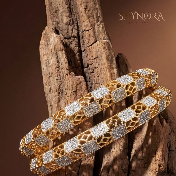 Regal Hive Crystal Bangles (Pair)