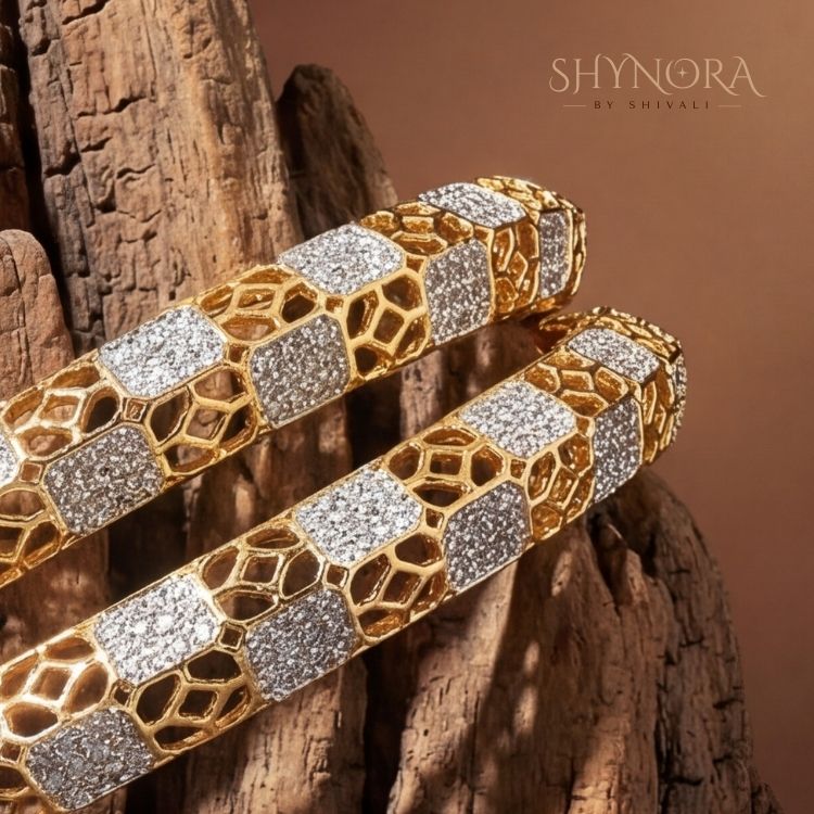 Regal Hive Crystal Bangles (Pair)