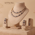 Sapphire Floral Drop Necklace Set – Shynora By Shivali