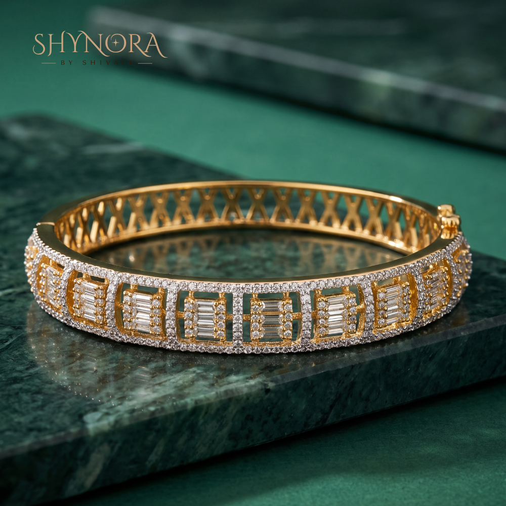 Rectangular Baguette Lattice Kada – Shynora By Shivali
