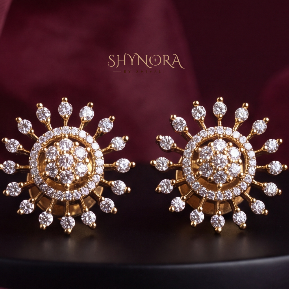 Radiant Sunburst Stud Earrings – Shynora By Shivali