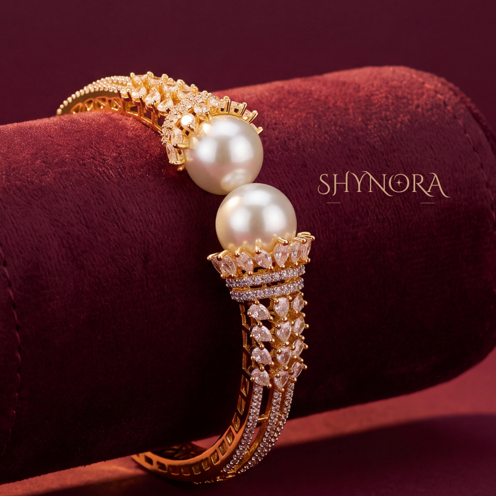 Pearl Drop Diamond Kada Bangle – Shynora By Shivali