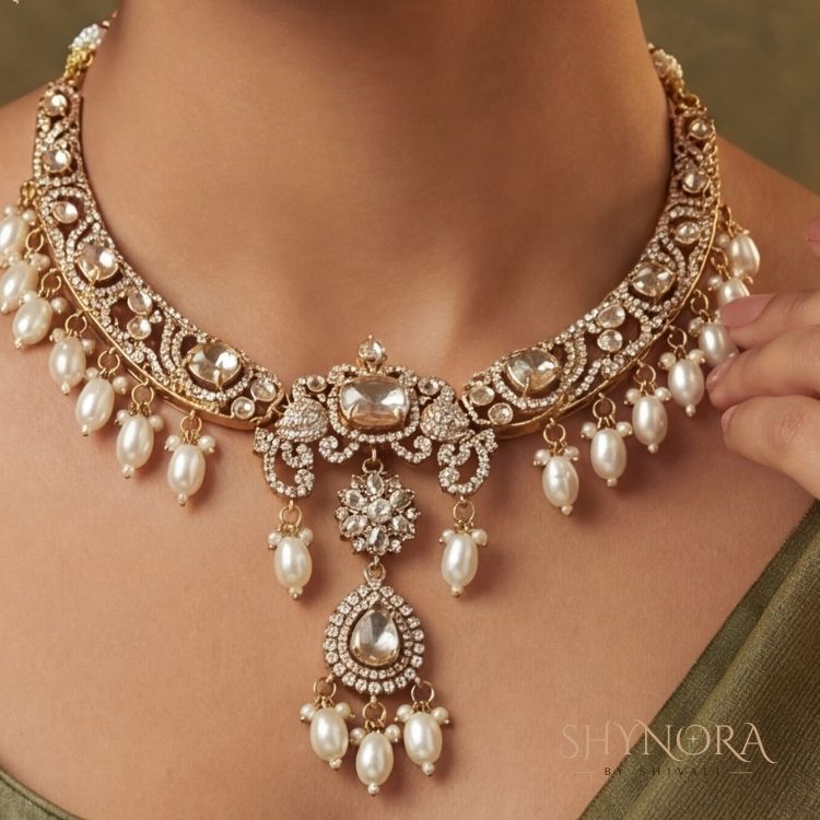 Chandrika Pearl Polki Choker Set