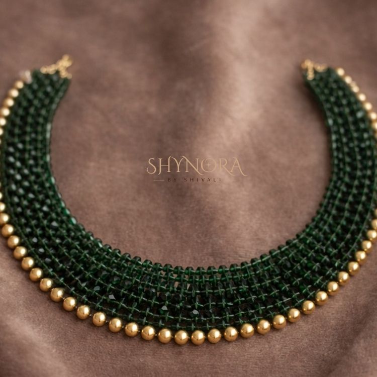 Emerald Beaded Luxe Choker Necklace