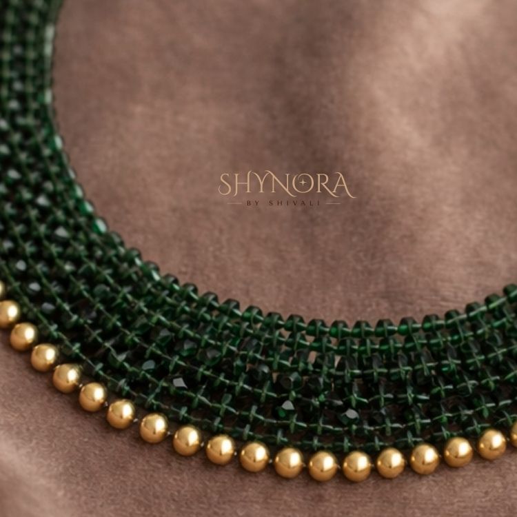 Emerald Beaded Luxe Choker Necklace