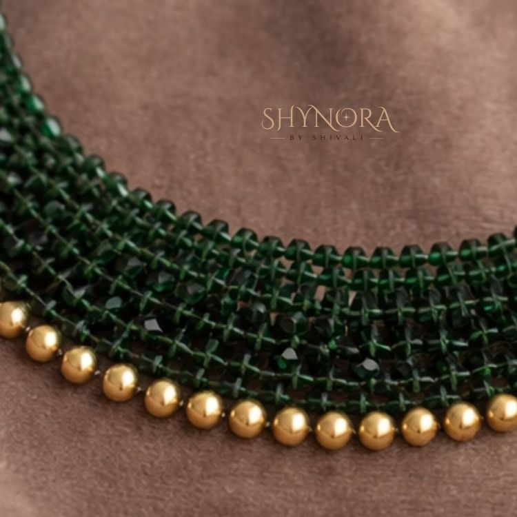 Emerald Beaded Luxe Choker Necklace