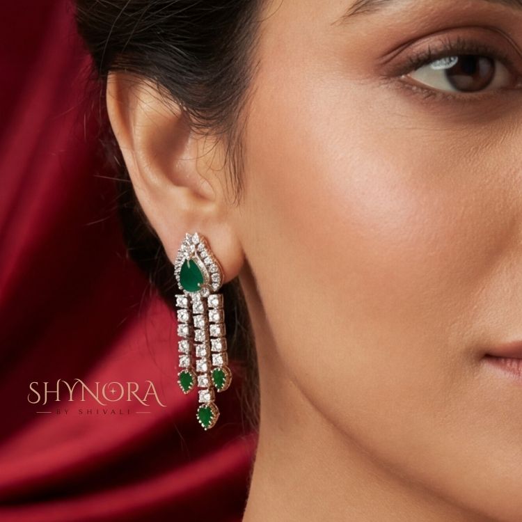 Emerald Drop Elegance Necklace Set