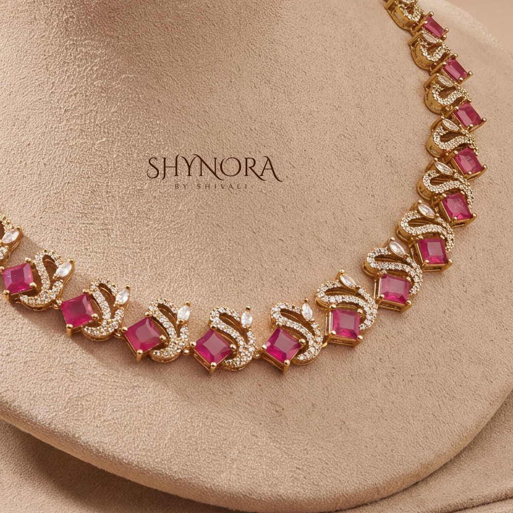 Ruby Graduated Pear Necklace Set – Shynora By Shivali