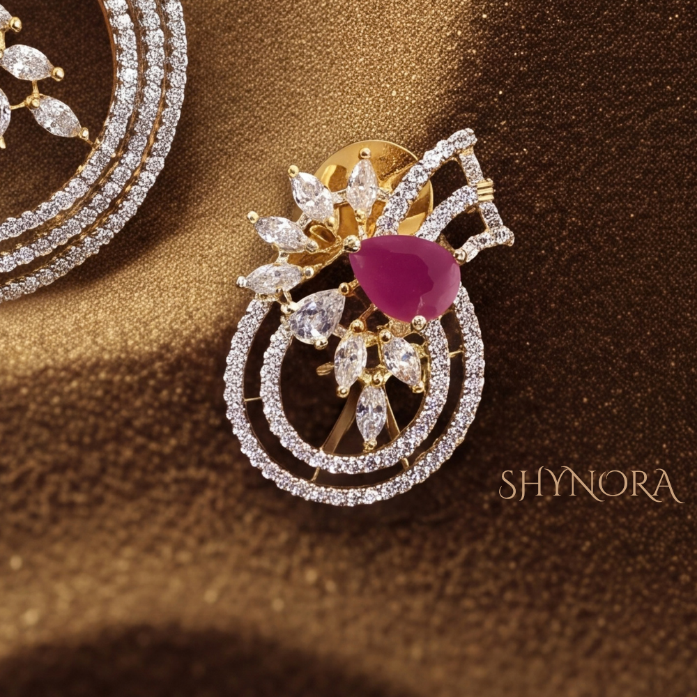 Ruby Wheat Leaf Pendant Set – Shynora By Shivali