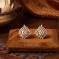 Diamond Pear Spray Stud Earrings – Shynora By Shivali