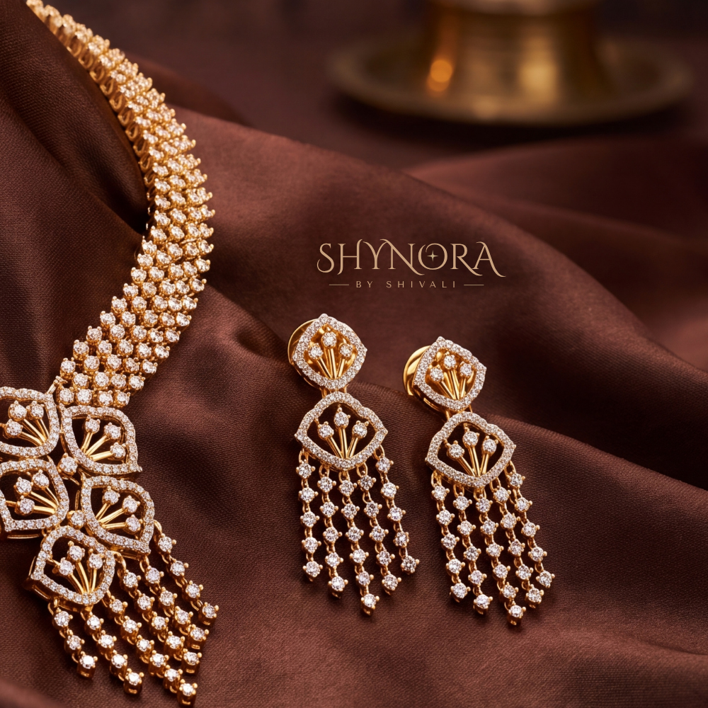 Floral Cluster Multi-Strand Necklace Set – Shynora By Shivali