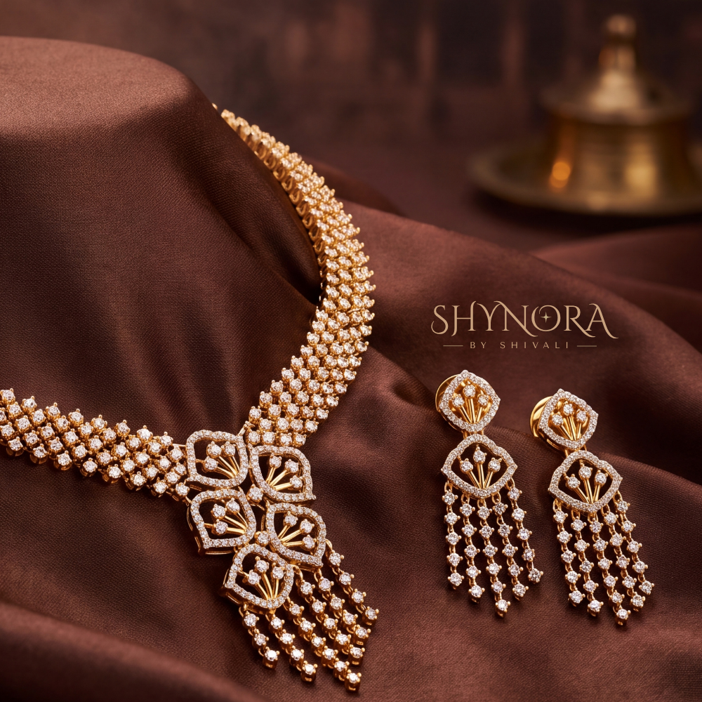 Floral Cluster Multi-Strand Necklace Set – Shynora By Shivali