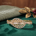 Leaf Baguette Teardrop Kada – Shynora By Shivali