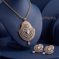 Ornate Shield Paisley AD Pendant Set – Shynora By Shivali