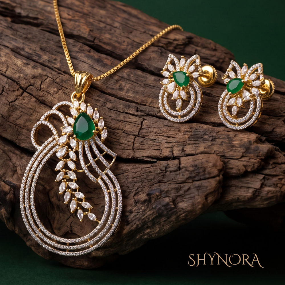 Diamond Pearl Starburst Pendant Set – Shynora By Shivali