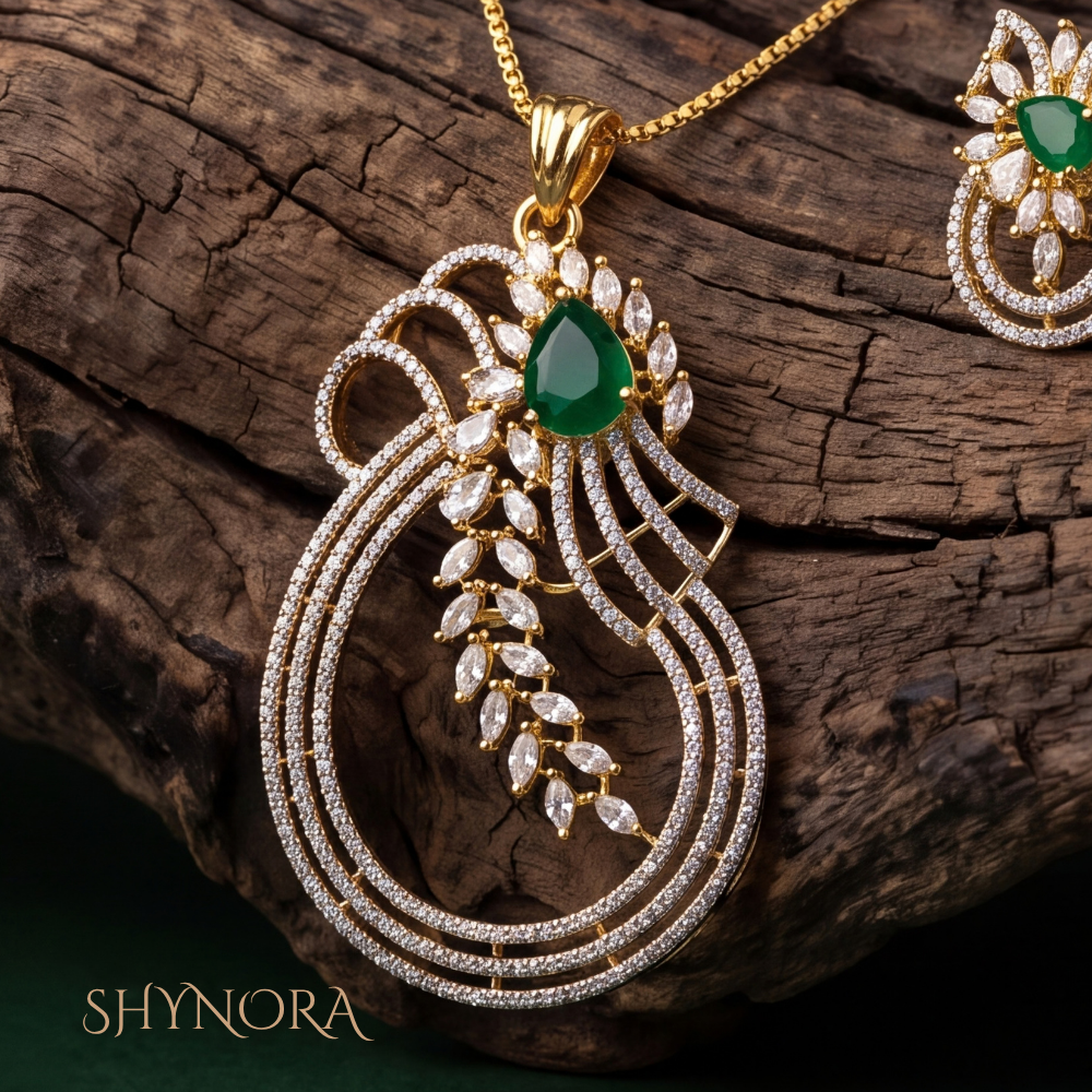 Diamond Pearl Starburst Pendant Set – Shynora By Shivali