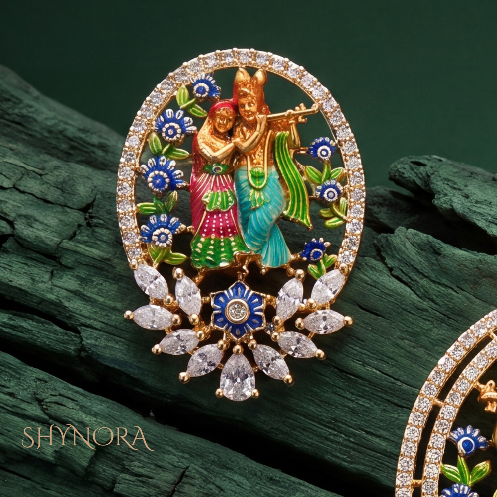 Radha Krishna Motif Pendant Set – Shynora By Shivali