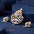 Emerald Chandbali Drop Pendant Set – Shynora By Shivali