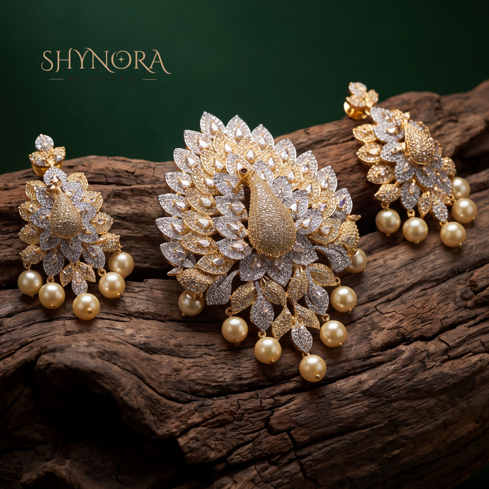 Pearl Fringe Cluster Pendant Set – Shynora By Shivali