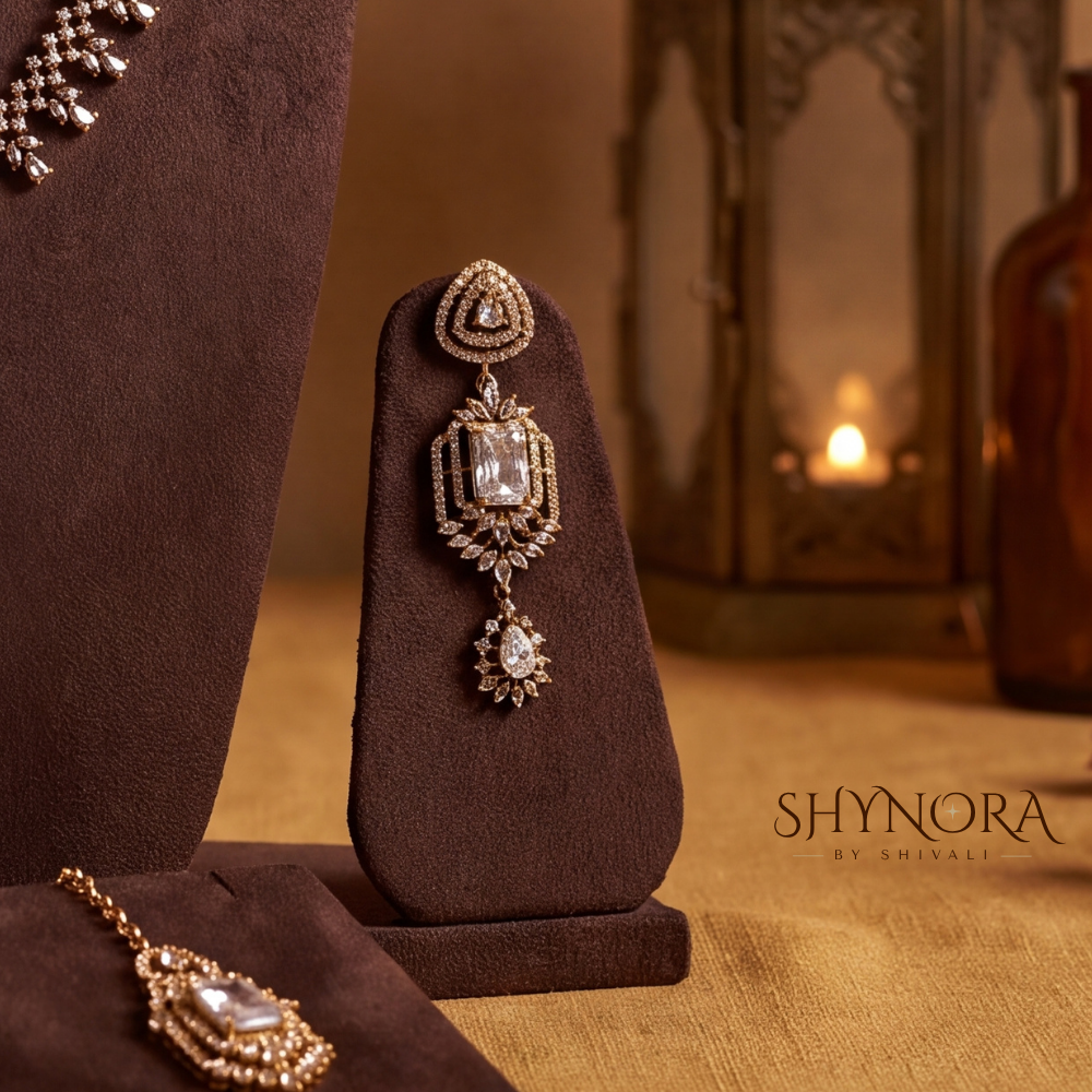 Two Tier Heart Marquise Necklace Set – Shynora By Shivali