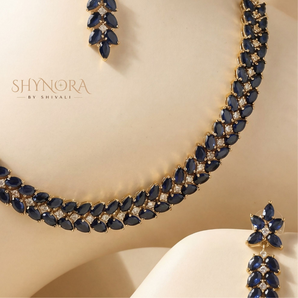 Sapphire Marquise Necklace Set – Shynora By Shivali