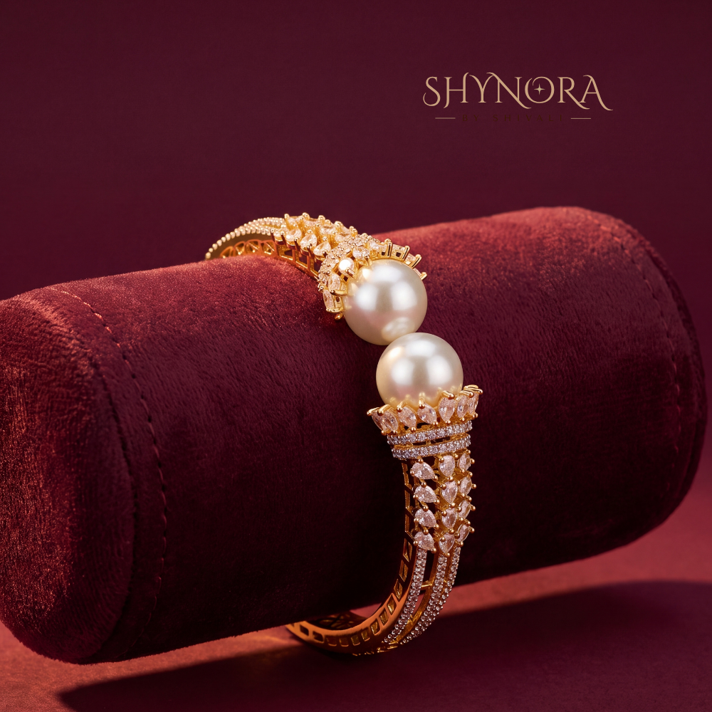 Pearl Drop Diamond Kada Bangle – Shynora By Shivali