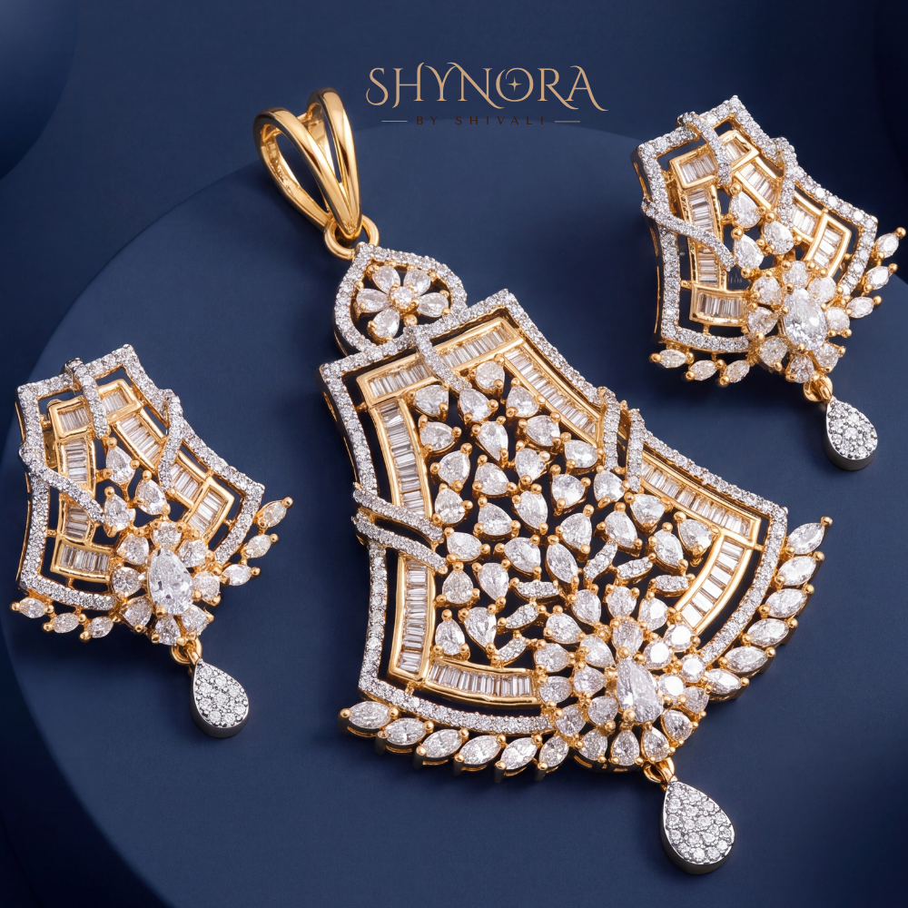 Regal Crown AD Pendant Set – Shynora By Shivali