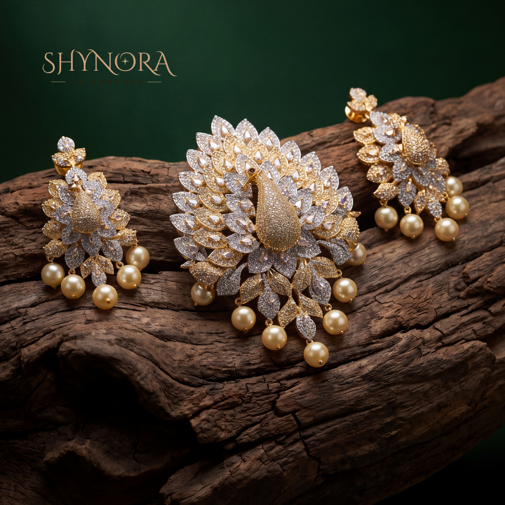 Pearl Fringe Cluster Pendant Set – Shynora By Shivali